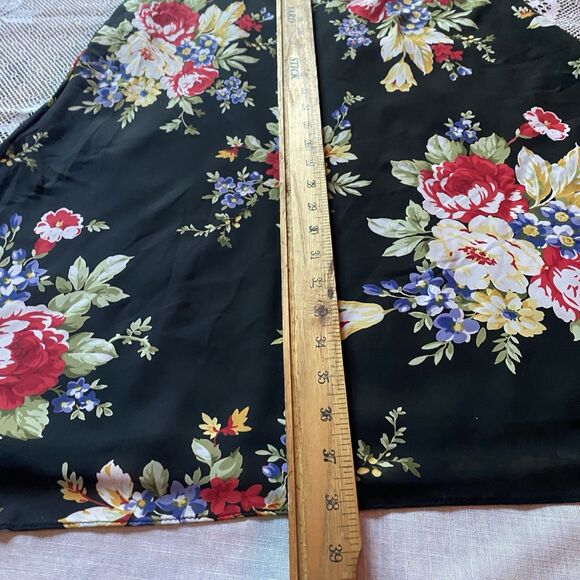 Vtg R&K ORIGINALS Dress Sleeveless Floral Whimsygoth Fairy Women 10 Petite Black - Picture 7 of 7